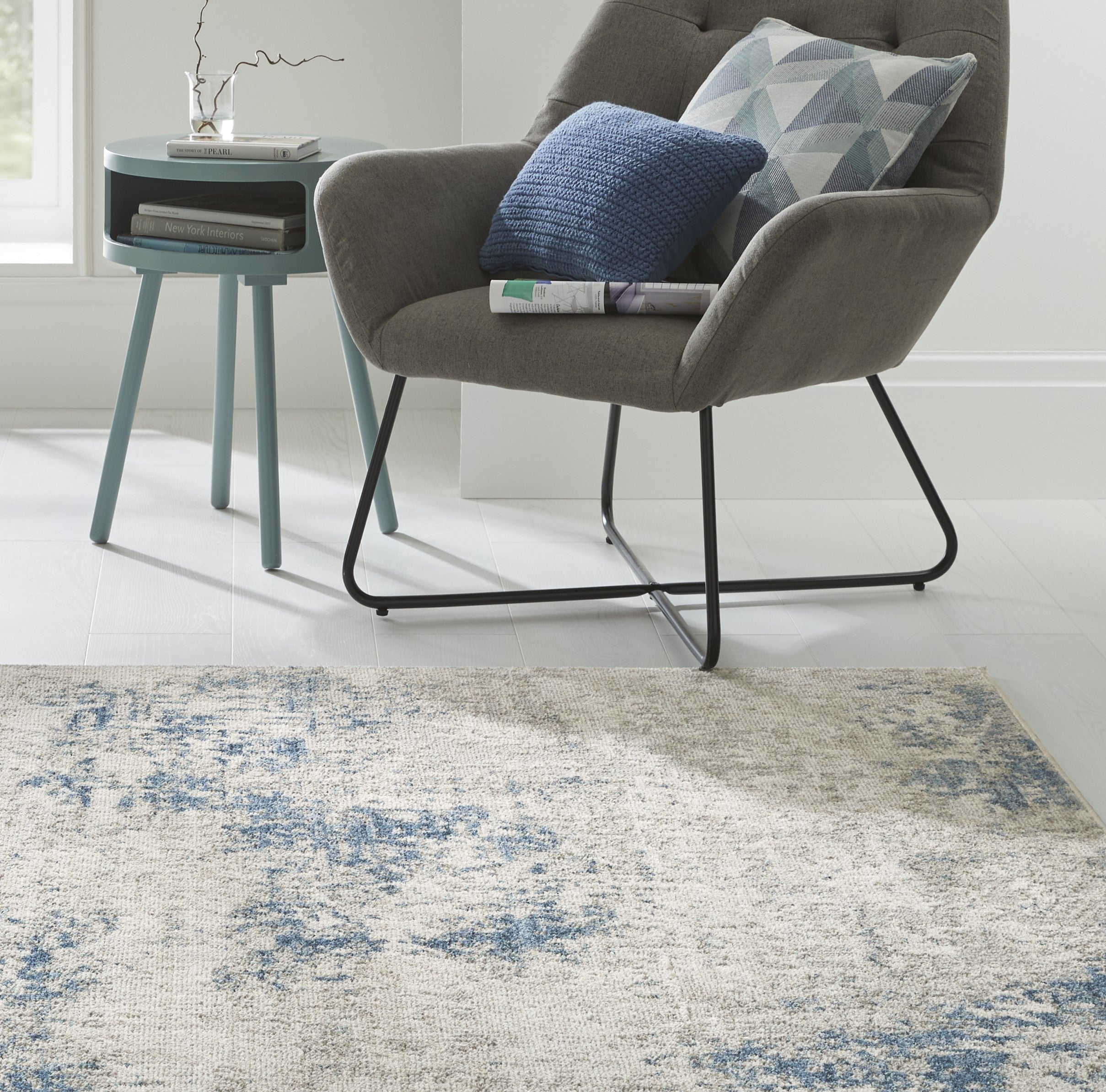Concept Looms Rossa ROS03 Ivory/Blue Large Rectangle Rug